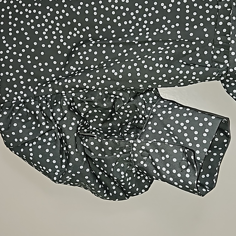 OPT Green Papin Short Balloon Sleeves Belted Midi Sundress Small Polka Dots - Picture 13 of 16